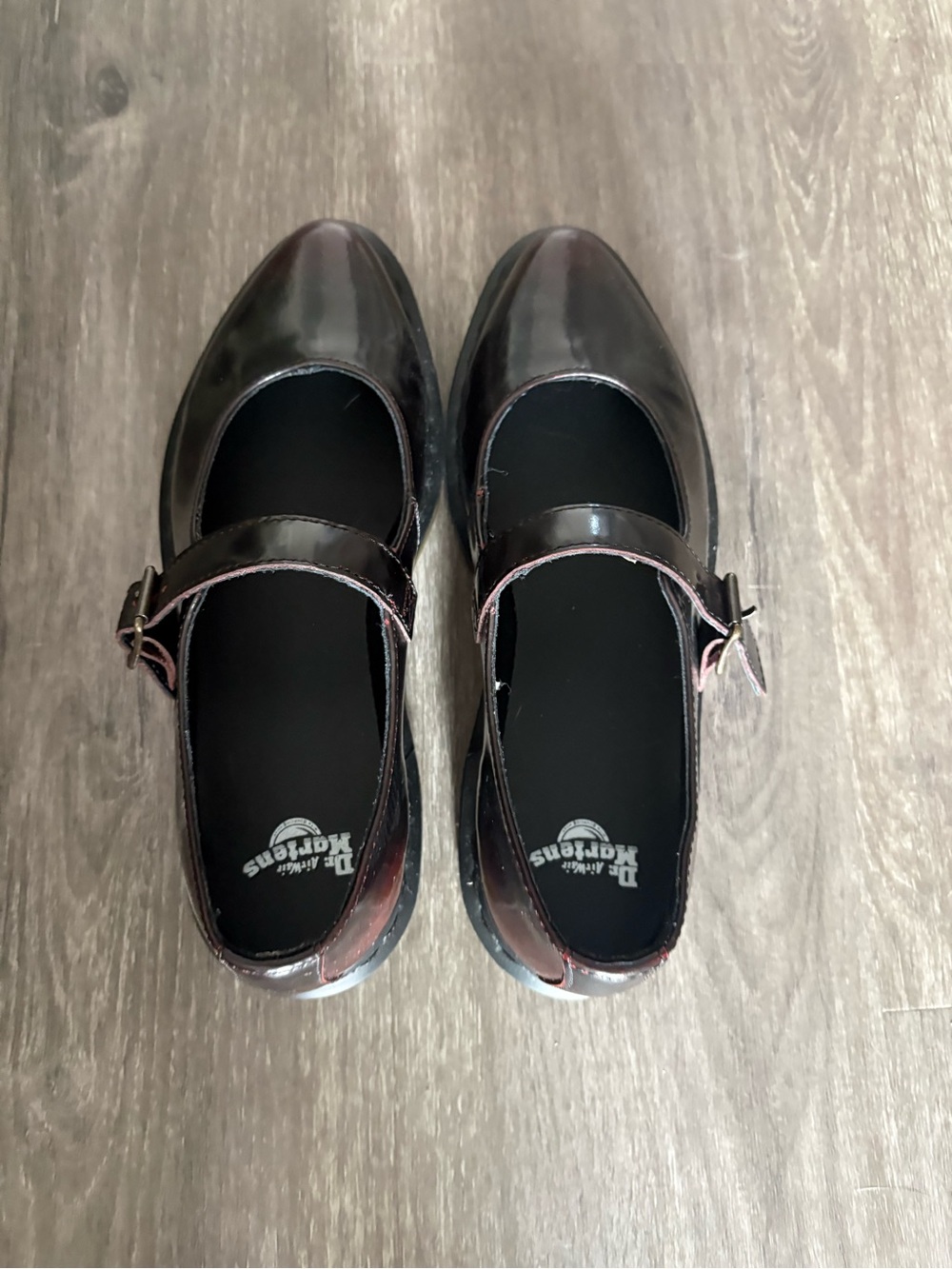 Dr. Martens Women's Burgundy Mary Jane Platform Loafers - Picture 2 of 5